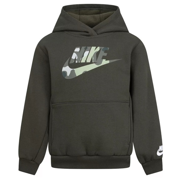 🎉NEW 🎉 Boys Size 4 I Nike Sportswear Camo Club Fleece Pullover Graphic Hoodie I - Picture 1 of 5